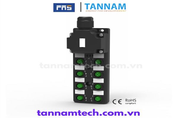 Hộp nối M12 kênh đôi loại chia 8 cổng đầu cuối PCB có phích cắm 24W8SN
