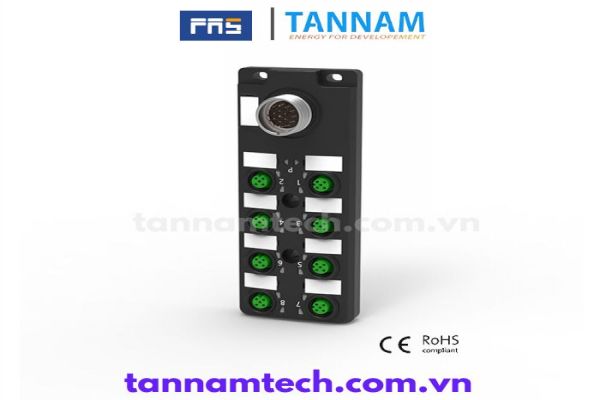 Hộp nối M12 kênh đơn không có đèn LED loại chia 8 cổng đế giao diện tích hợp M23 24W8CT